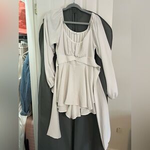 Altar’d state flowy romper white with tie in back